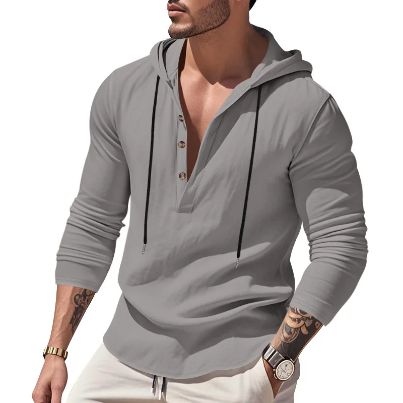 Mens Casual Autumn Winter Sweatshirt Long Sleeve Pullover Hoody