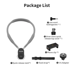 TELESIN Quick Release Magnetic Neck Mount - With phone clip