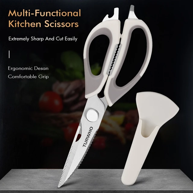 TURWHO Kitchen Scissors Heavy Duty Kitchen Shears with Holder for