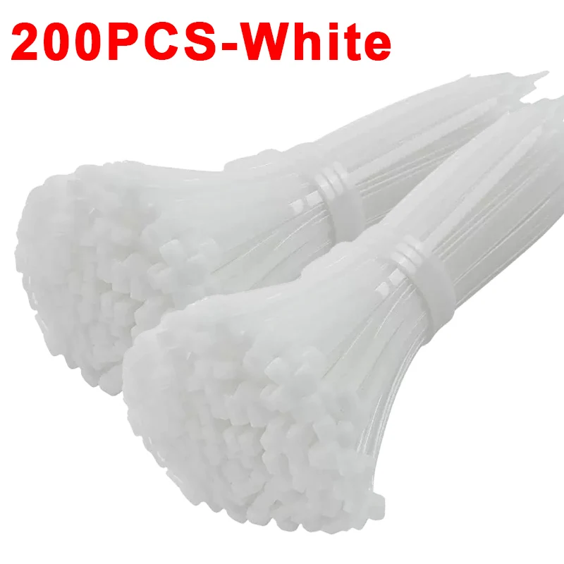 200/100Pcs Nylon Cable Ties Adjustable Self-locking Cord Ties Straps Fastening thumbnail 3