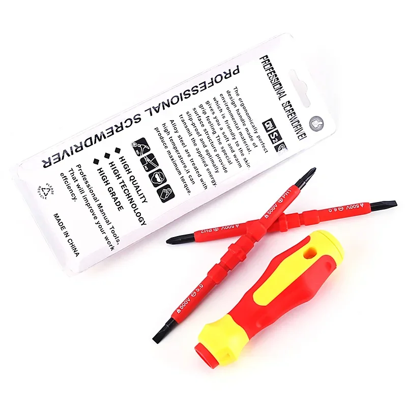 3-teiliges Multifunktionales Elektriker-Schraubendreher-Bit-Set mit Schlitz- und Kreuzkopf, Magnetische Schraubendreher-Bits PH1 PH2 – Detail 11