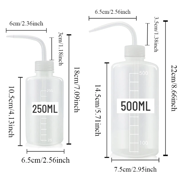 250/500mL Plastic Squeeze Bottle Curved Nozzle Water Bottle Transparent with Scale Cleaning Succulent Plants Watering Tool 2