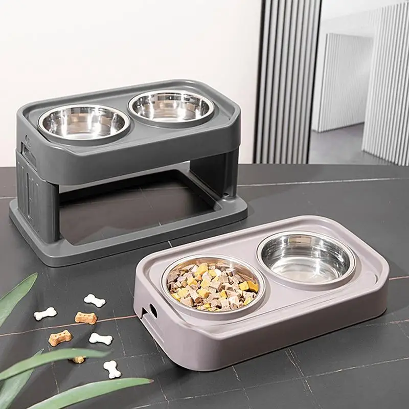 

Elevated Dog Bowls 3 Adjustable Heights Raised Dog Stainless Steel Food Water Bowl Medium Big Dog Food Water Feeders Table