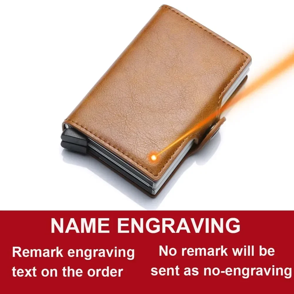Men's Personalized Carbon Fiber RFID-Blocking Wallet - Double-Layer Card Holder with Free Name Engraving