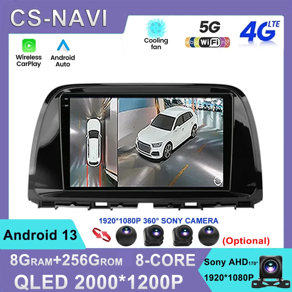 

For Mazda CX-5 CX5 2012-2015 QLED Sreen Car Radio Autoradio Multimedia Video Player Navigation GPS Carplay 4G WIFI DSP Android13