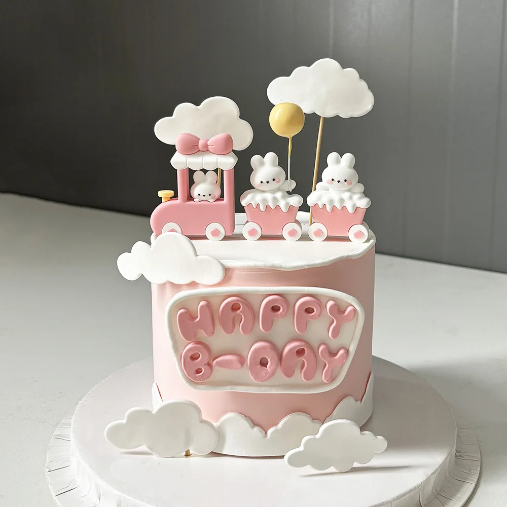 Pink Pink 1st Birthday Cake for Girls: The Perfect Bunny Train Cake Topper  That Actually Delivered