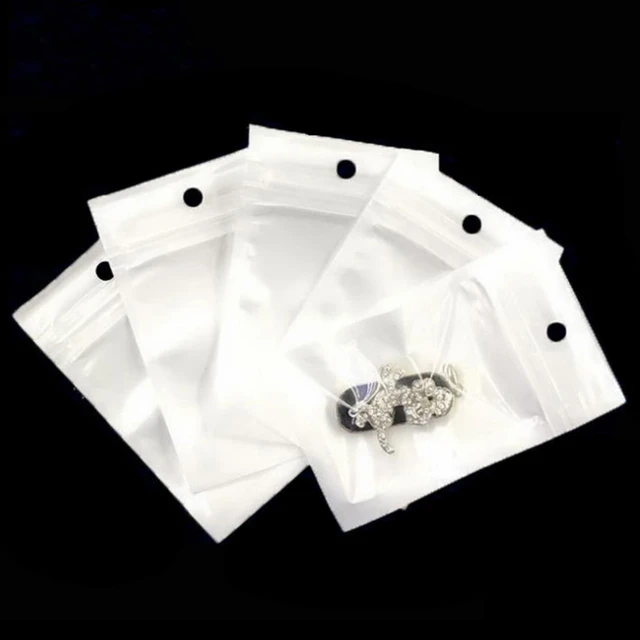 50pcs Jewelry Plastic Self-adhesive Bags With Hanging Hole, Diy Jewelry  Packaging & Display Bags