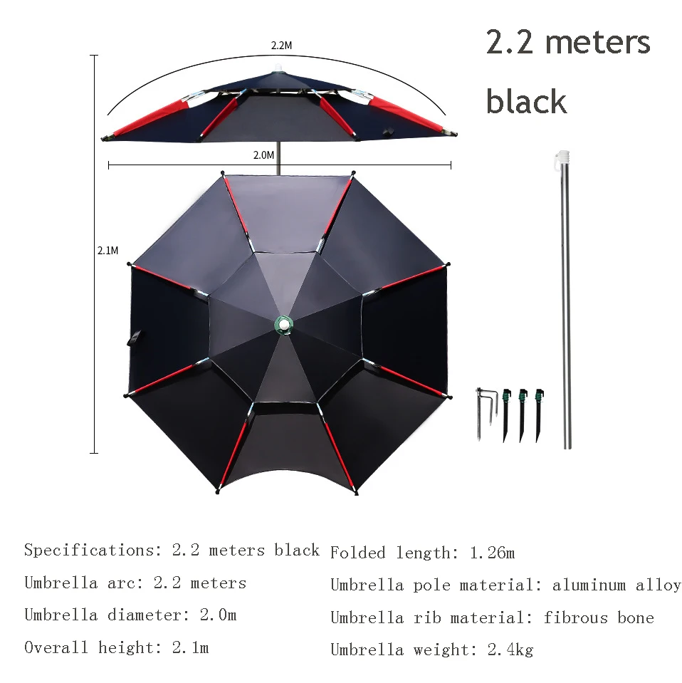 Outdoor Beach Sun Shade Waterproof Universal Adjustable Double Layer Pop Up Ice Carp Fishing Tent Umbrellas