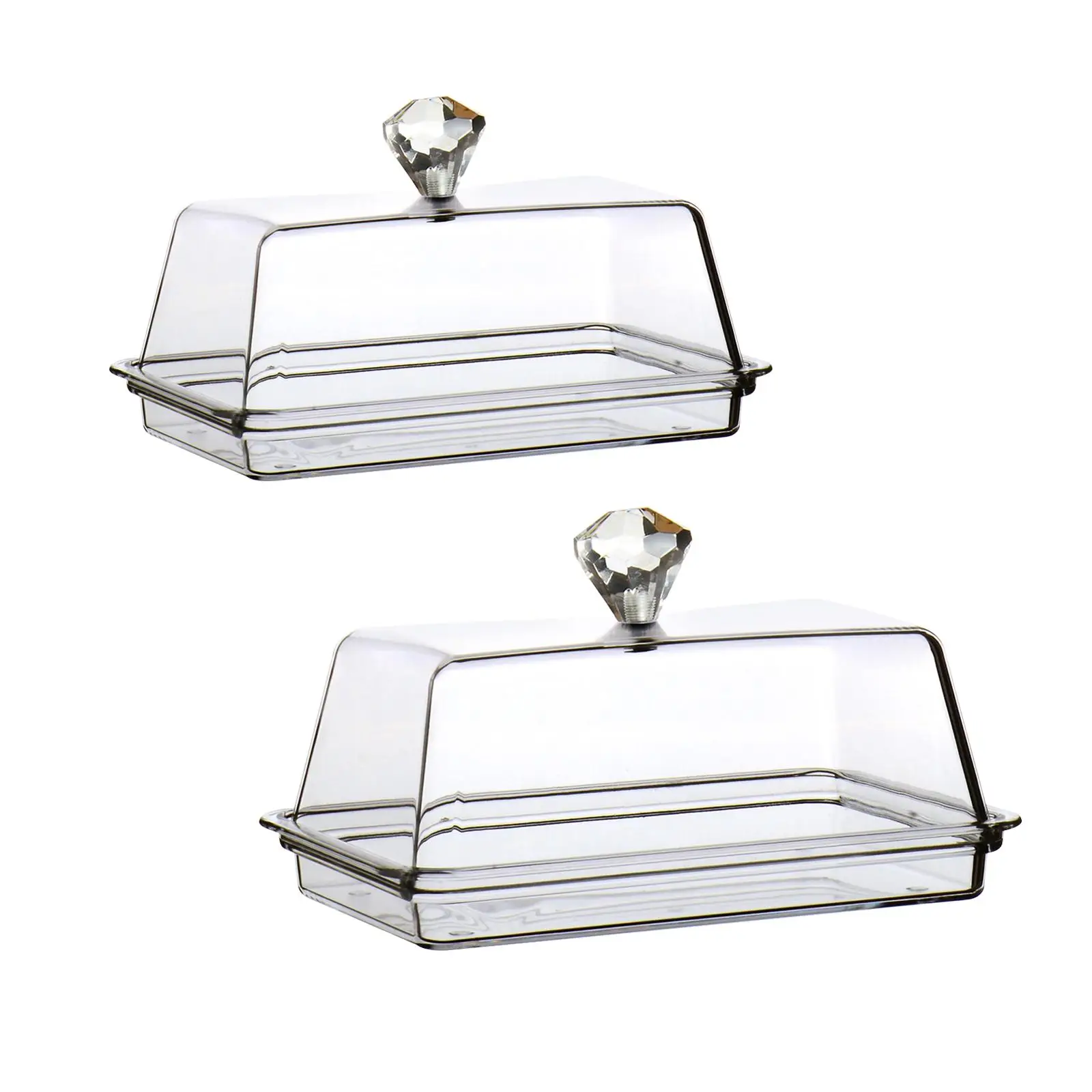 Clear Butter Dish with Cover Container Kitchen Accessories Dinnerware Butter Holder Cheese Server Storage Keeper Tray Butter Storage Box