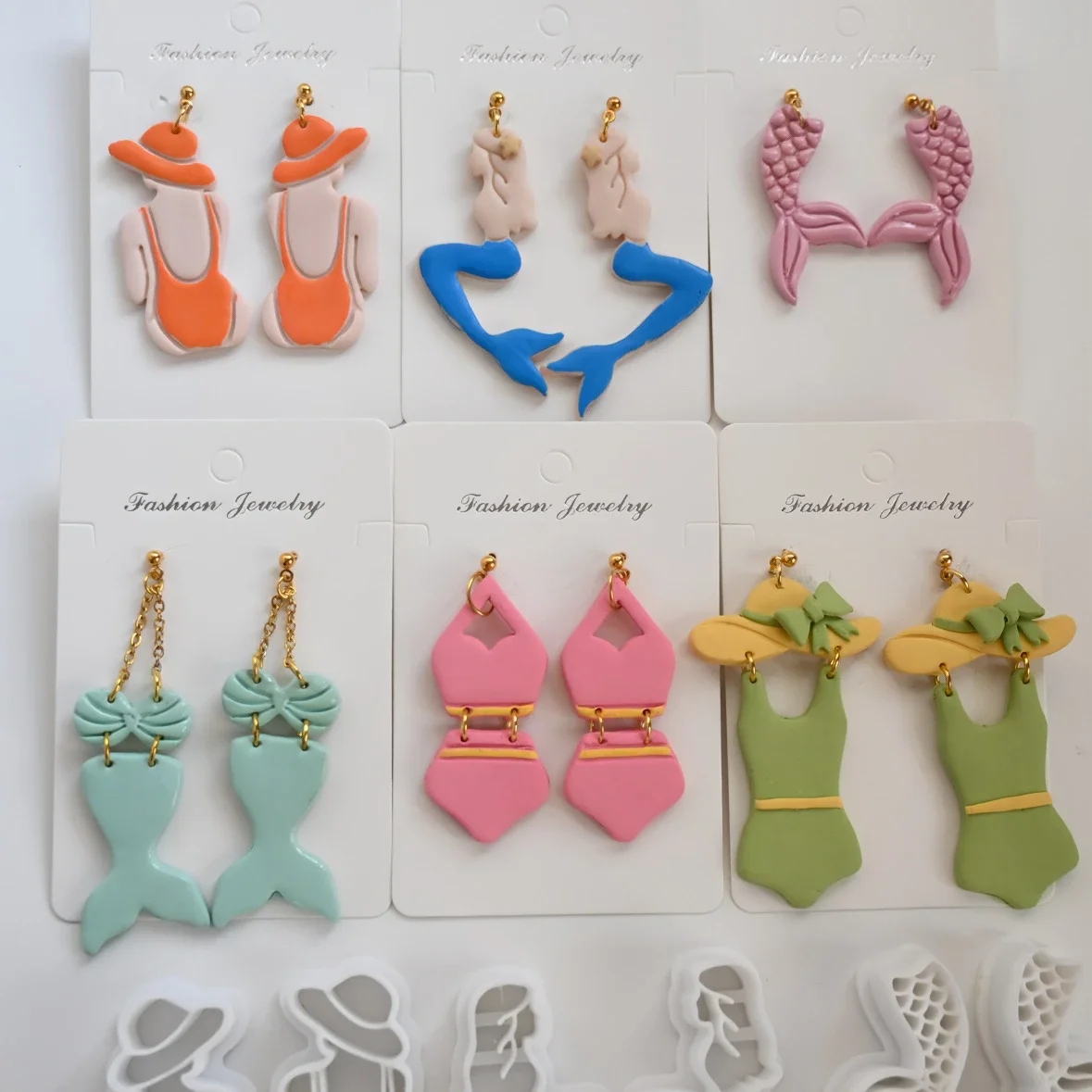Swimsuit/ Hat/ Mermaid/ Fishtail Polymer Clay Cutter Clay Tool Diy Earring Pendant Jewelry Molding Cutting Mold Ceramic Tool