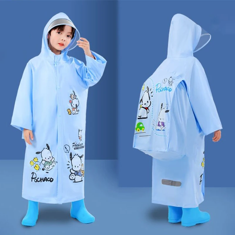 

Sanrio Children's Raincoat Kawaii Thickened Waterproof Poncho Girl Outdoor Camping Hiking Hooded Rain Gear Poncho 3-12 Years Old