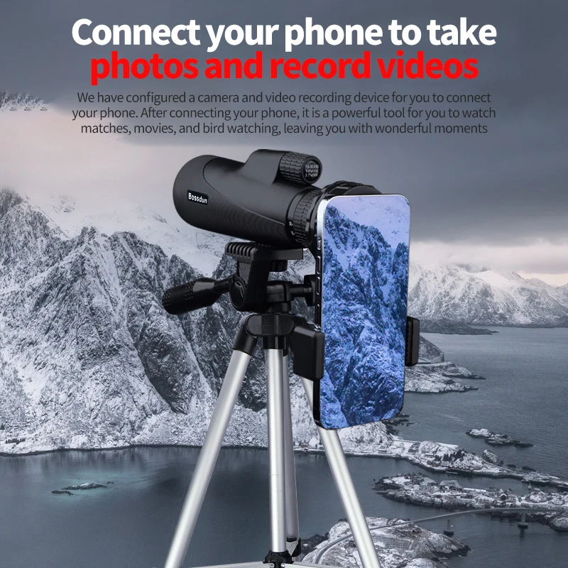 Zoom HD Telescope 10-30x50 Monocular Camping Powerful Largo Alcance With Tripod Phone Clip For Watching Bird Hunting Binoculars