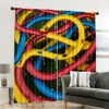 2pcs, spring summer Curtains Vibrant racing track Sheer Curtains Versatile Polyester Decorations Outdoor Perfect for Bedroom, 6