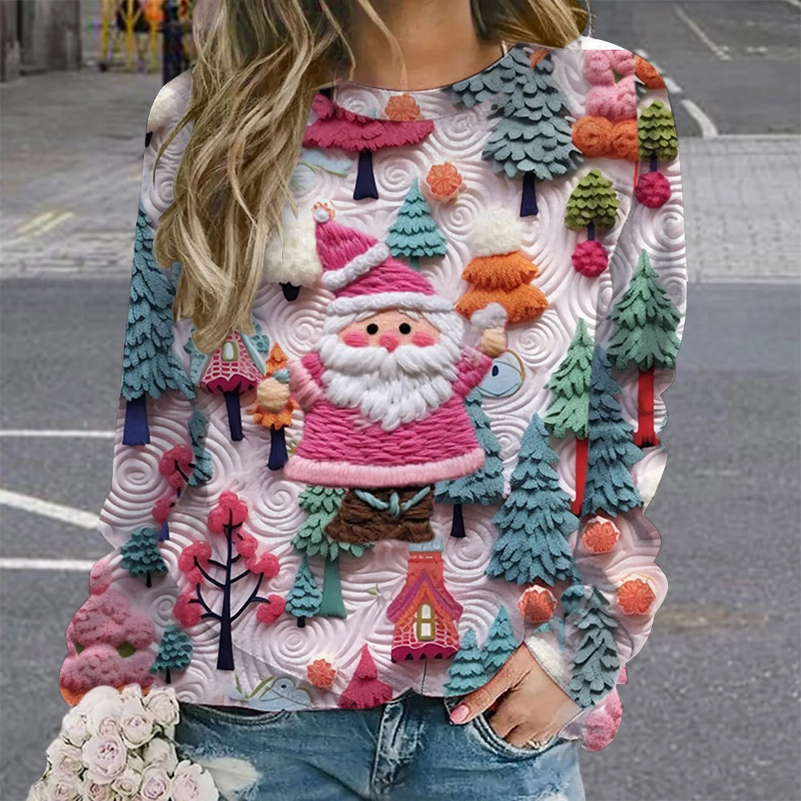 

Женский свитшот с круглым вырезом и длинным рукавом, Y2k