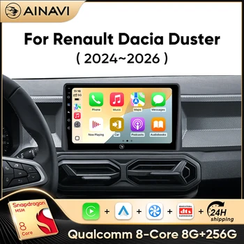 AINAVI Radio de coche para Renault Dacia Duster 2024 2025 2026 Carplay inalámbrico Android Auto 4G reproductor Multimedia de coche Wifi 2 din 1