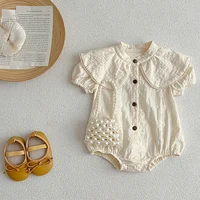 New Summer Baby Girls Rompers Embroidery Cotton Infant Romper Ruffles Slip Strap Flower Playsuit Jumpsuits Onepiece Baby Clothes 3