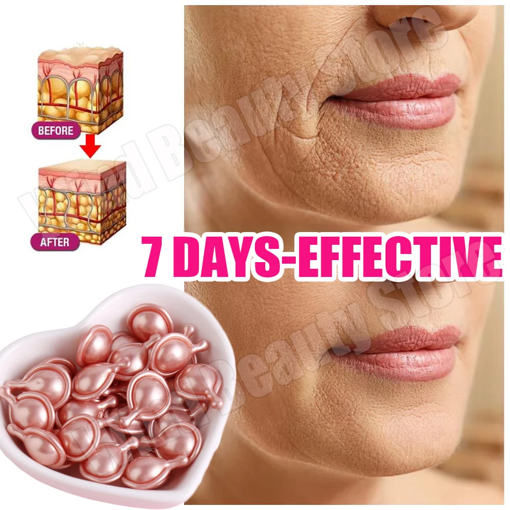 Pink Hyaluronic Acid Capsules Serum Wrinkle Remover Anti-Aging Fade Fine Lines Firm Moisturize Whiten Korean Skin Care Product