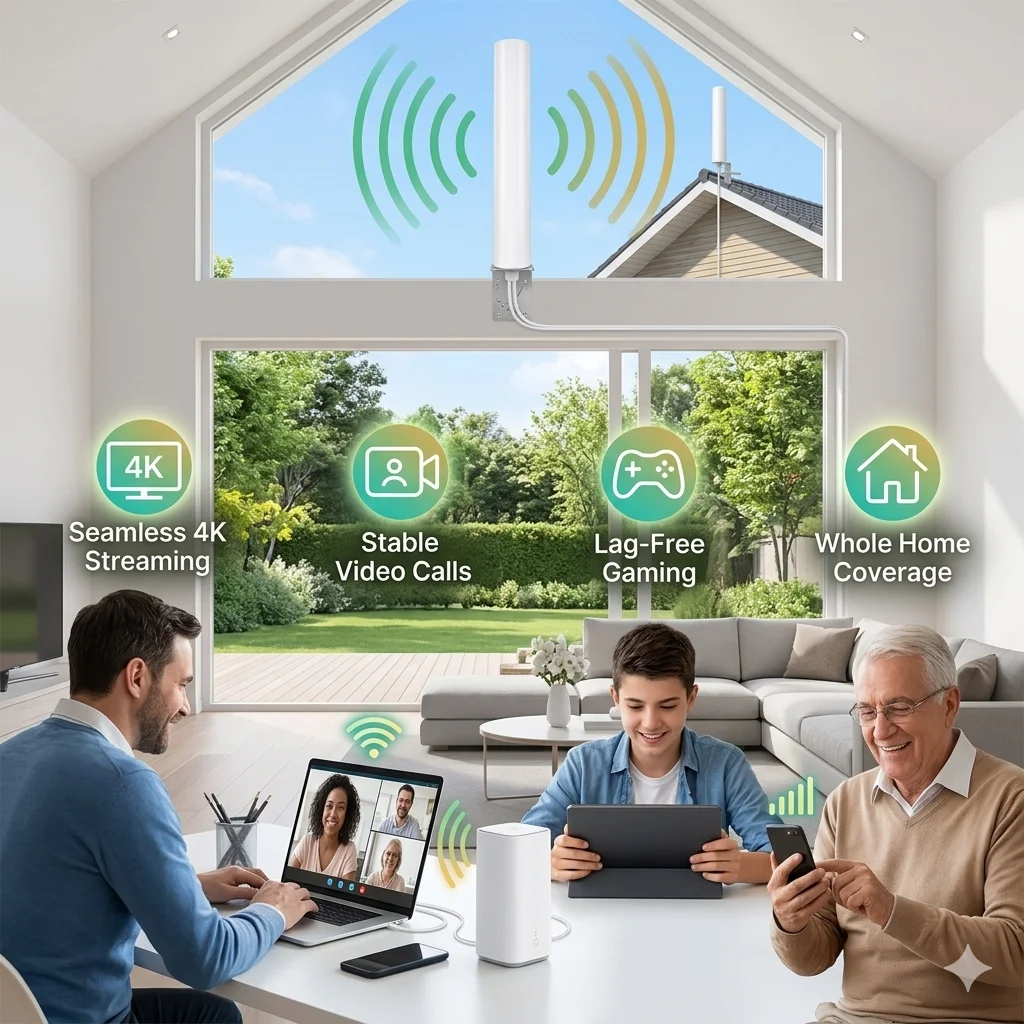 고이득 22dBi 4G/5G 600-6000mhz 광대역 전방향 안테나 IP67 방수 비용 효율적인 신호 증폭 안테나