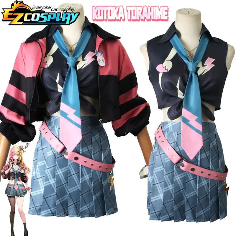 

Vtuder Seventh XSOLEIL Kotoka Torahime Cosplay Wig Girl Jackets Skirt Suit Uniform Party Costume for Girls Women