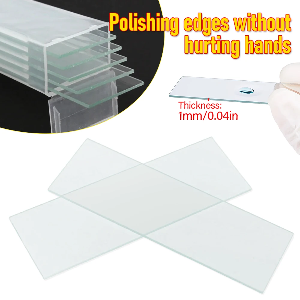 5Pcs 1mm Thickness Cavity Glass Coverslips Single Concave Microscope Glass Slides Reusable Laboratory Blank Sample Cover Glass 4