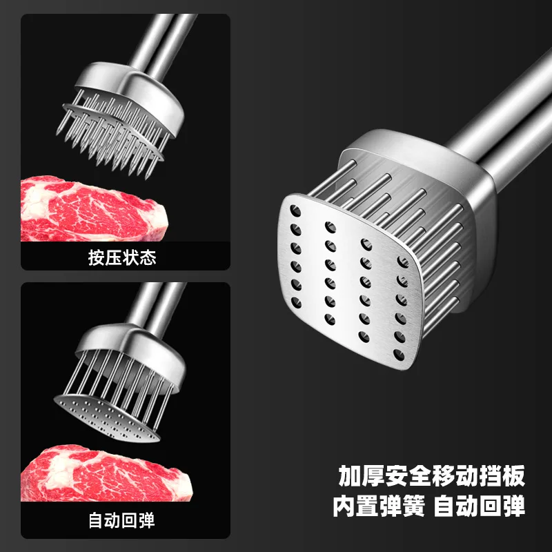 304 Stainless Steel Patting Poultry Tool Loose Meat Needle Hammer Beating Household Piercing Broken Tendons Spike Artifact