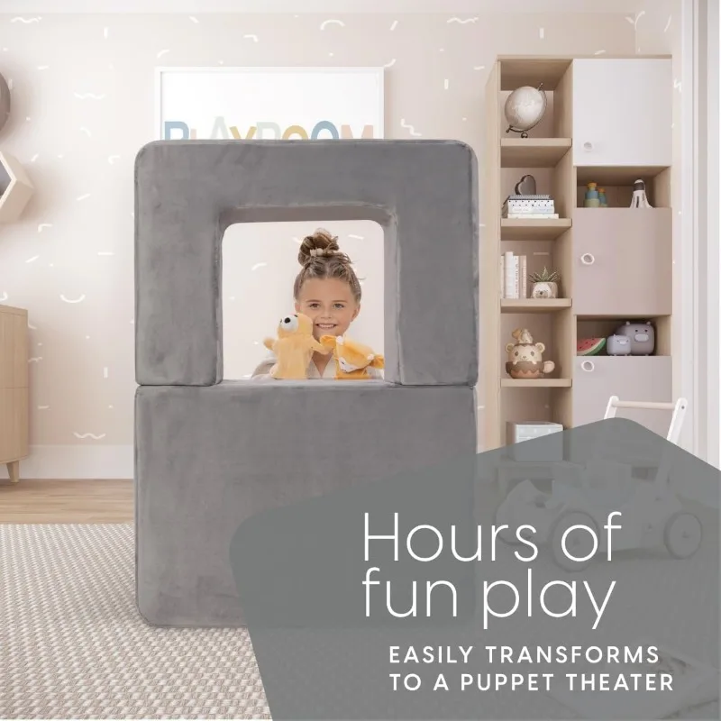Kids Couch - Modular Kids Sofa for Toddler and Baby Playroom/Bedroom Furniture (Grey Small) 6