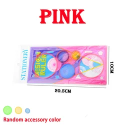 Spirograph Design Stencil Set for Creative Art and Craft Projects (Pink)