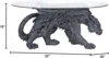 Warwickshire Dragon Gothic Decor Glass Topped Coffee Table, 39 Inch, Polyresin, Grey Stone 2