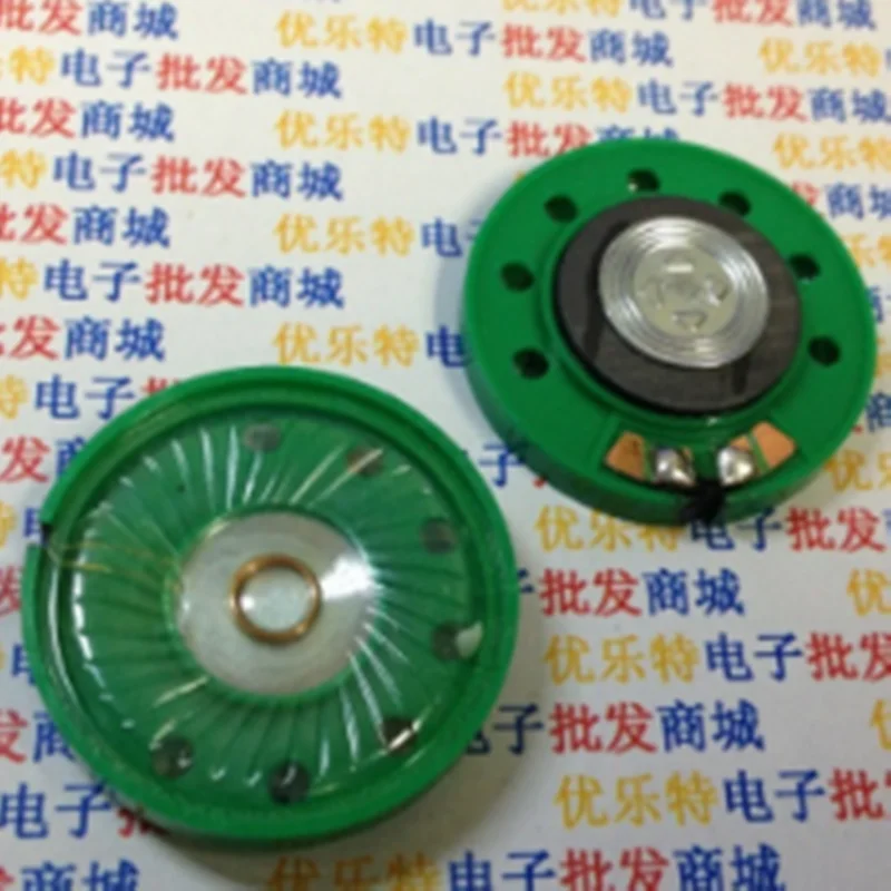 2Pcs 0.25W 16 ohm 35mm Round Green Plastic Magnet Electronic Speaker Loudspeaker