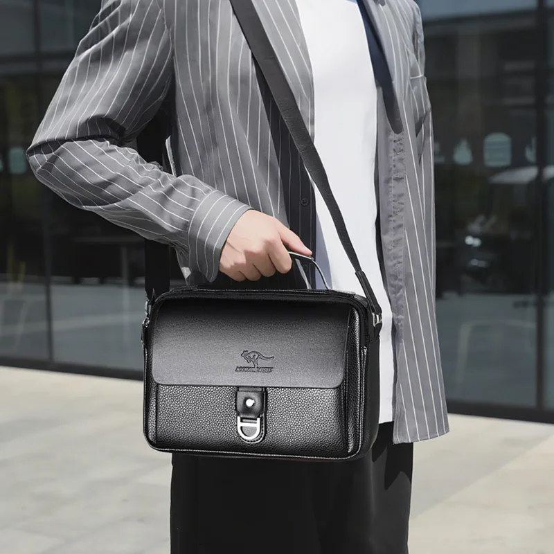 Men's Crossbody Bag Horizontal Style Casual Handbag Fashion Business Large Capacity Bag