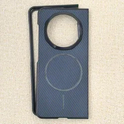 Premium Carbon Fiber Magnetic MagSafe Protective Back Cover - Magic V5 (Dark blue)