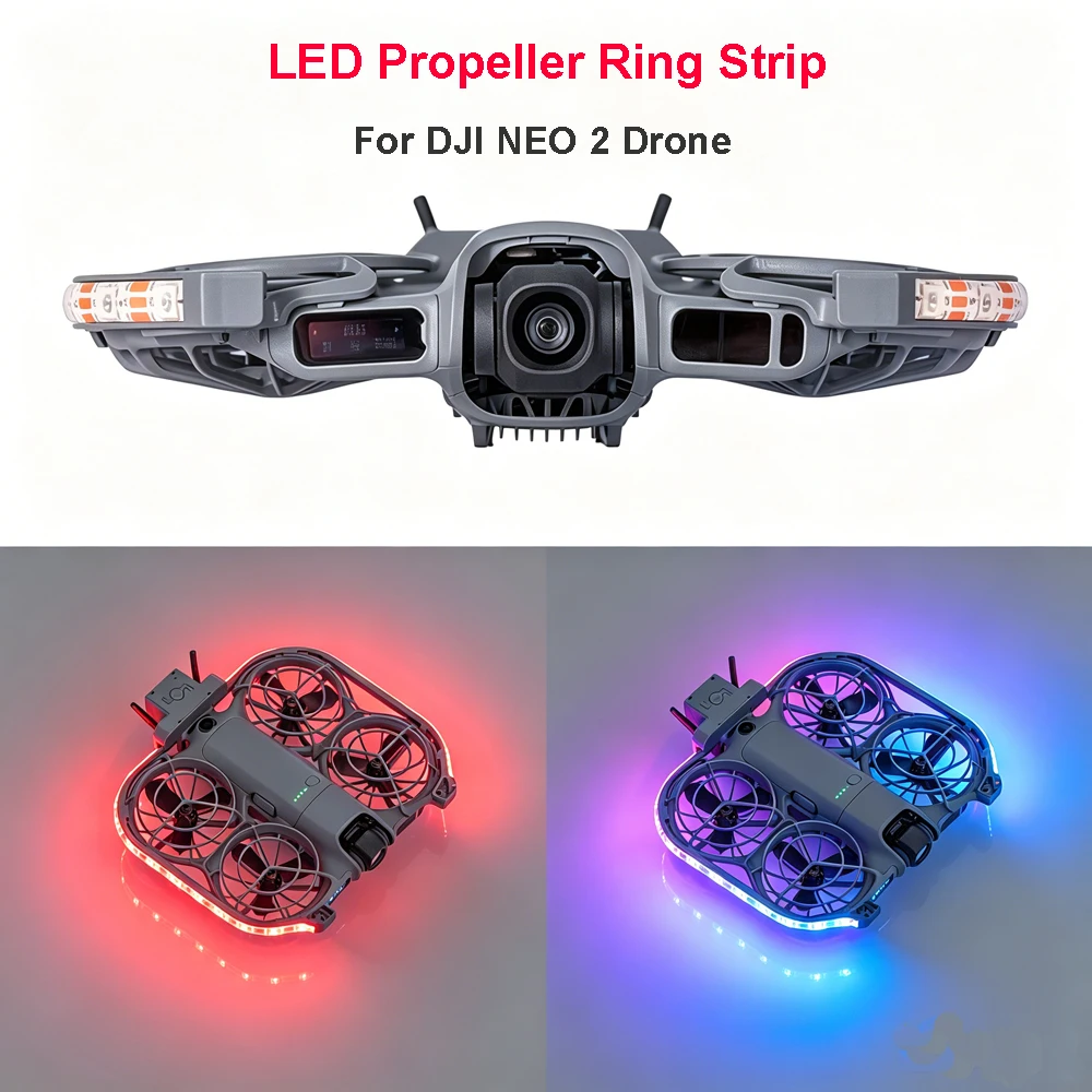 DJI NEO 2 드론 액세서리 야간 비행용 LED 라이트 프로펠러 링 스트립 LED 플래시 프로펠러 커버 라이트 웨짓 3 모드