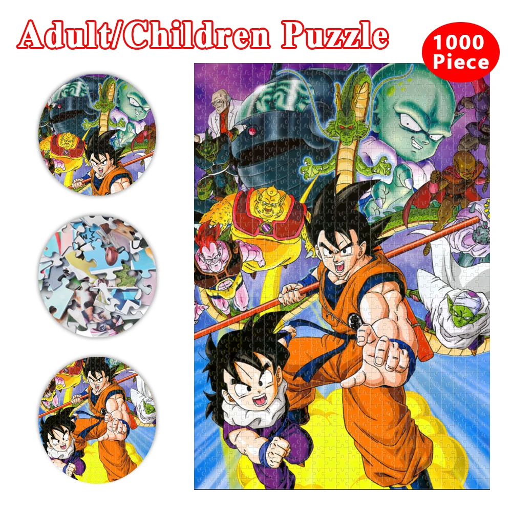 Japanese Anime Dragon Ball Jigsaw Puzzle Son Goku Cartoon 300/500/1000 Pieces Wooden Puzzles Educational Toys for Children