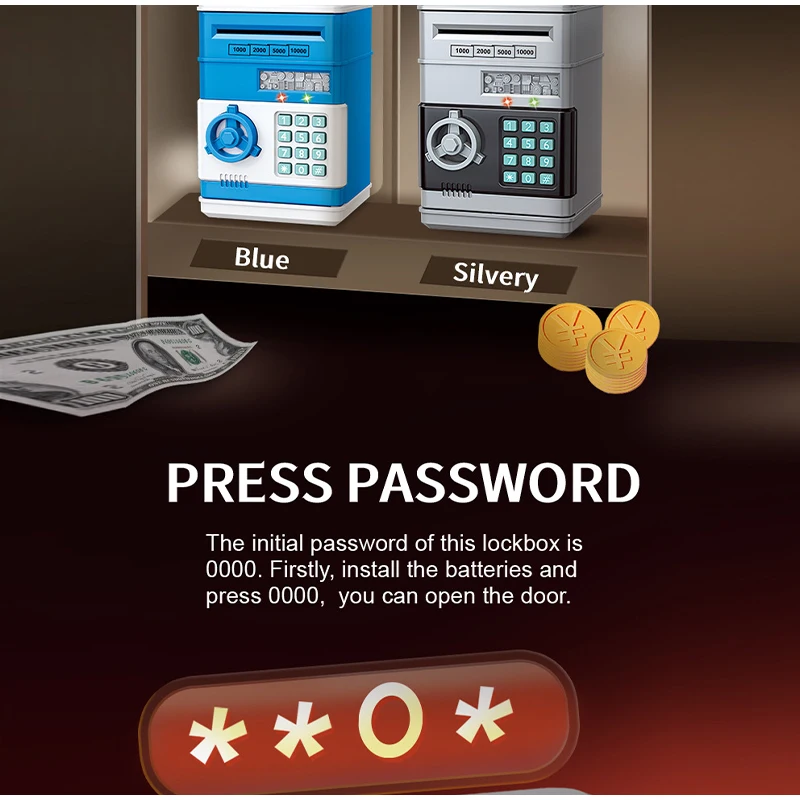 Description Picture 5 of itemPiggy Bank Moneybox Saving Alcancias Safe Deposit Security Box For Money Banks Save Piggie Coin 10000 Savings Electronic