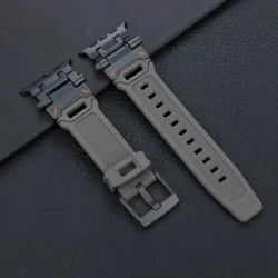 Titanium Color Silicone Sport Watch Band Strap - 49mm- ultra 2 1 (TiB - Gray)