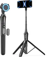 72'' Magnetic Tripod with Remote for iPhone & Android, Extendable Phone Stand Compatible with MagSafe, iPhone 15-11 Series