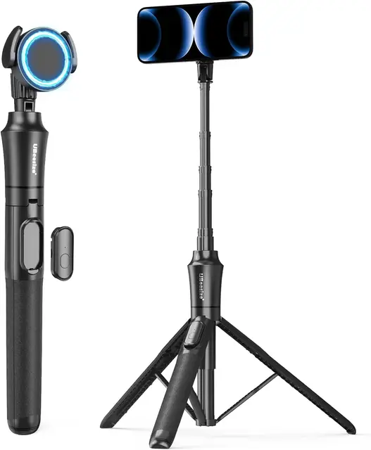 72'' Magnetic Tripod with Remote for iPhone & Android, Extendable Phone Stand Compatible with MagSafe, iPhone 15-11 Series