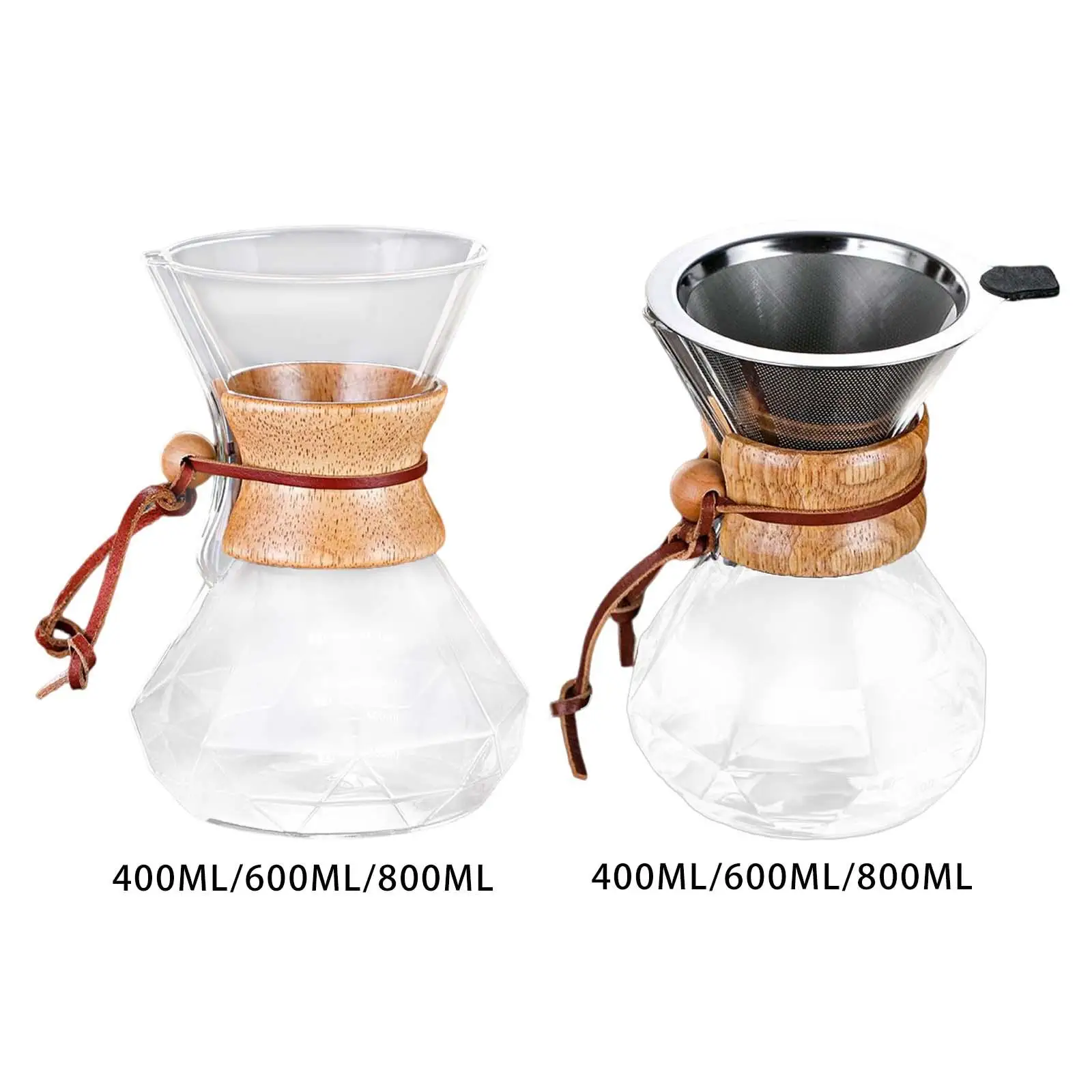 Coffee Maker, Hot Drip Brewer Coffee Sharing Pot High Borosilicate Cafe Reusable