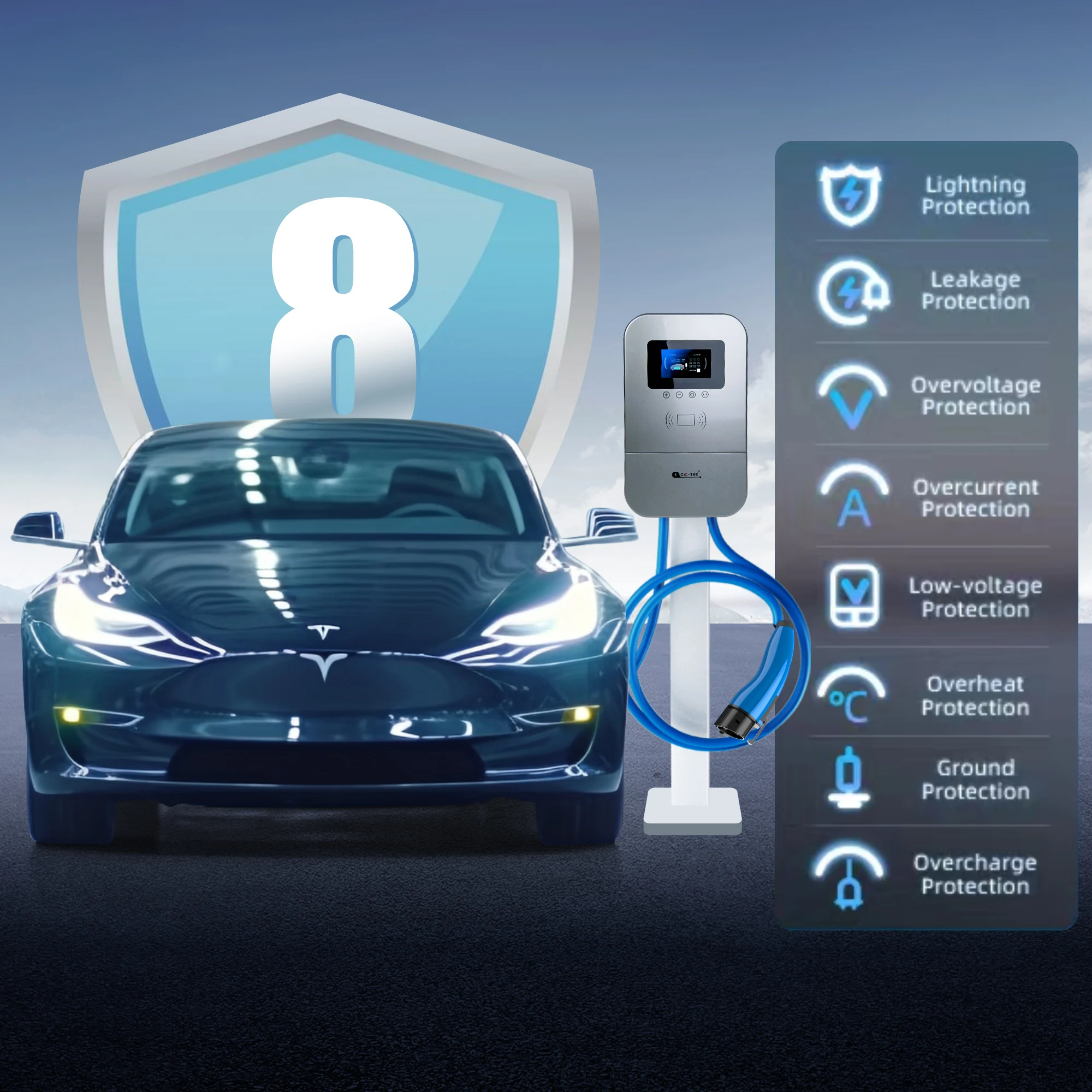 Zyncove Cavo Ricarica Auto Elettrica Tipo 2 - Colonnina Portatile 3.68kW, 16A, 8m Con Spina Schuko - Foto 8