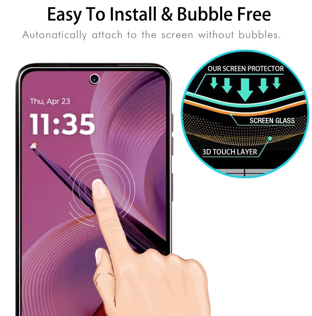 Tieeyivv Custodia per Motorola Moto G55 5G Cover, Vetro Temperato Pellicola Protettiva Case Custodia Matte Sottile in TPU Morbido, Cover Protezione Anti-Caduta- Nero