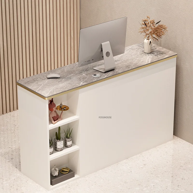 Modern Reception Desks for Beauty Salon Bar Table Shop Counter Commercial Supermarket Clothing Store Cashier Desk Office Tables
