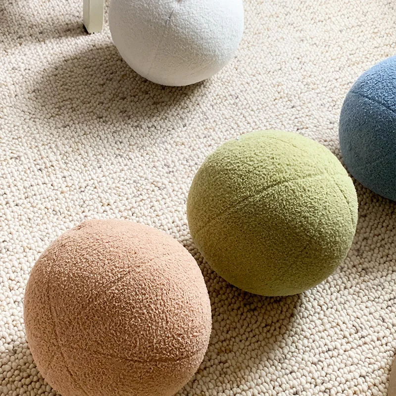 Ins Minimalist Living Room Sofa Ball Shaped Pillow Decoration Home Decoration Cushion Fun Ball Shaped Plush Car Cushion 3