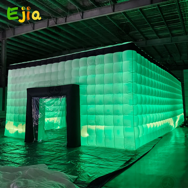 Customized 4/5/6 Meters RGB Lights Inflatable Giant Tent / LED Blow Up Cube Night Club  Tent   For Event Party 6