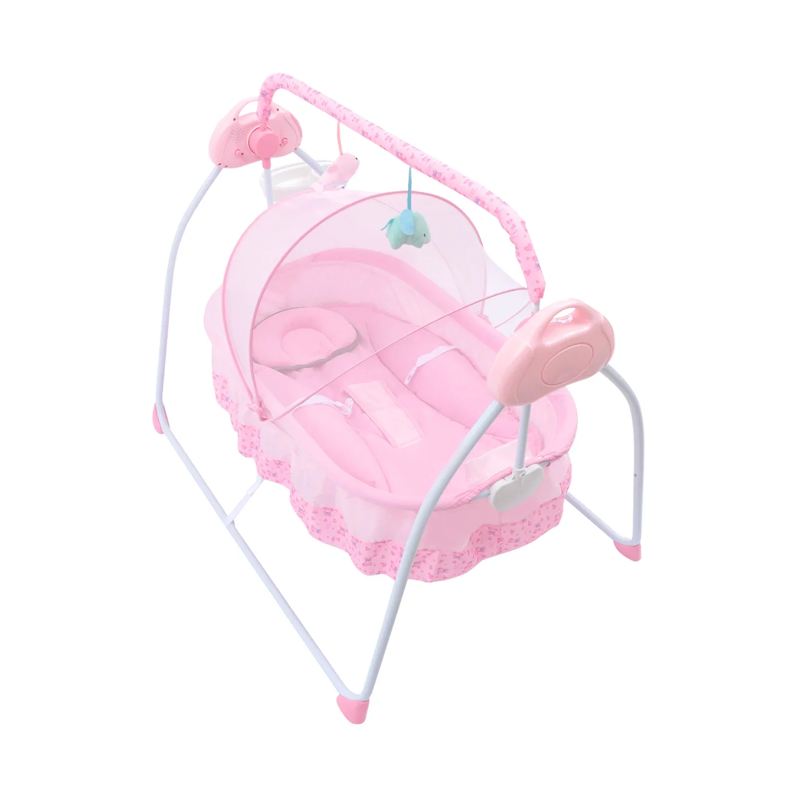 Electric Baby Crib Cradle, 0-18 MonthsInfant Bed Auto Swing with Music, 25KG/55LBS Capacity, Foldable Baby Bassinet, Pink Sf78bd54ba33f4114a8a8370d226131dfa