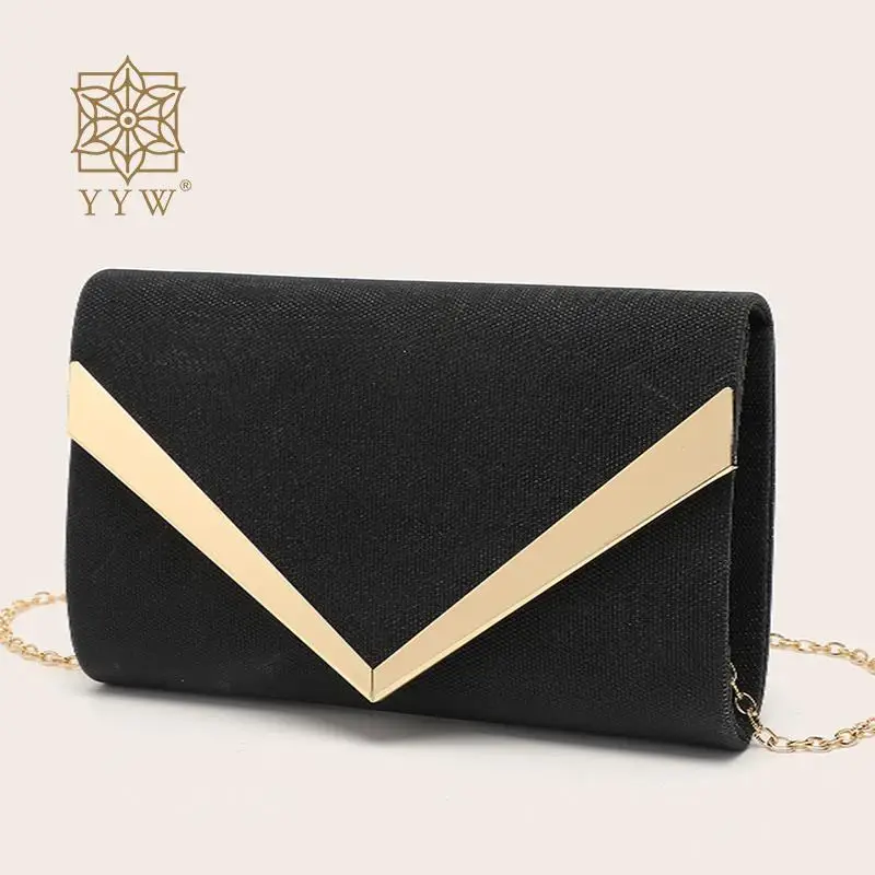 

Flip Cover Clutch Handbag Chic Matte PU Leather Ladies Envelope Wedding Party Cocktail Prom Purses Chain Shoulder Messenger Bag