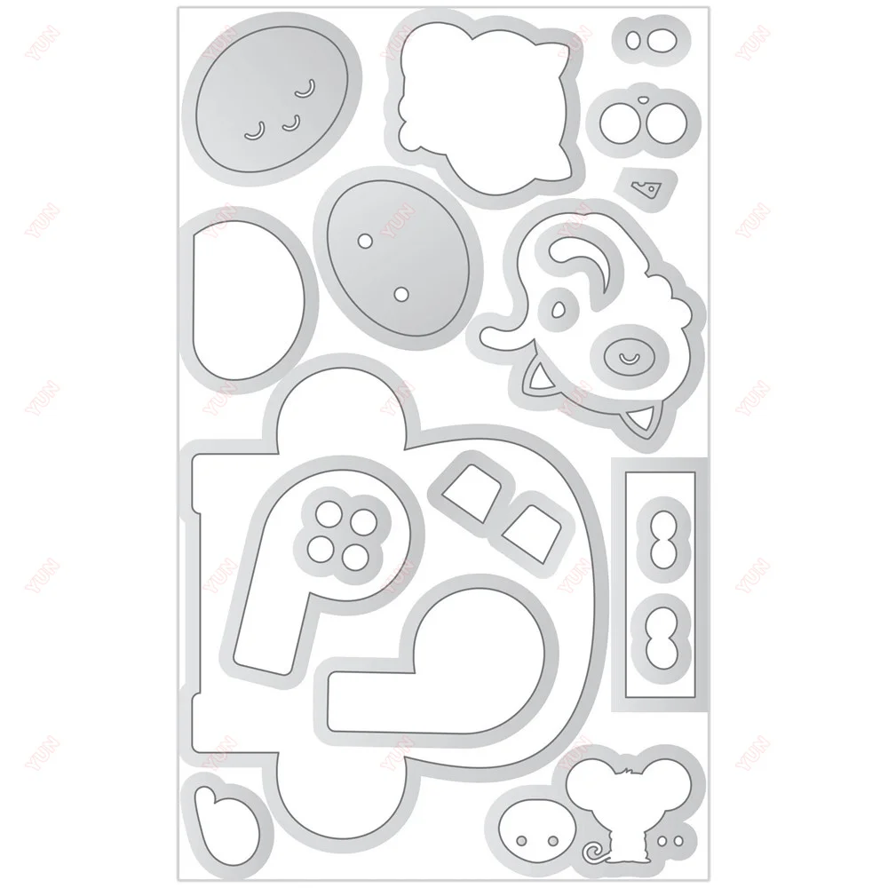 

New Arrival Cheerful Puppies Metal Cutting Die Set Greeting Cards Scrapbooking Decorative Dies Handmade Greeting Cards