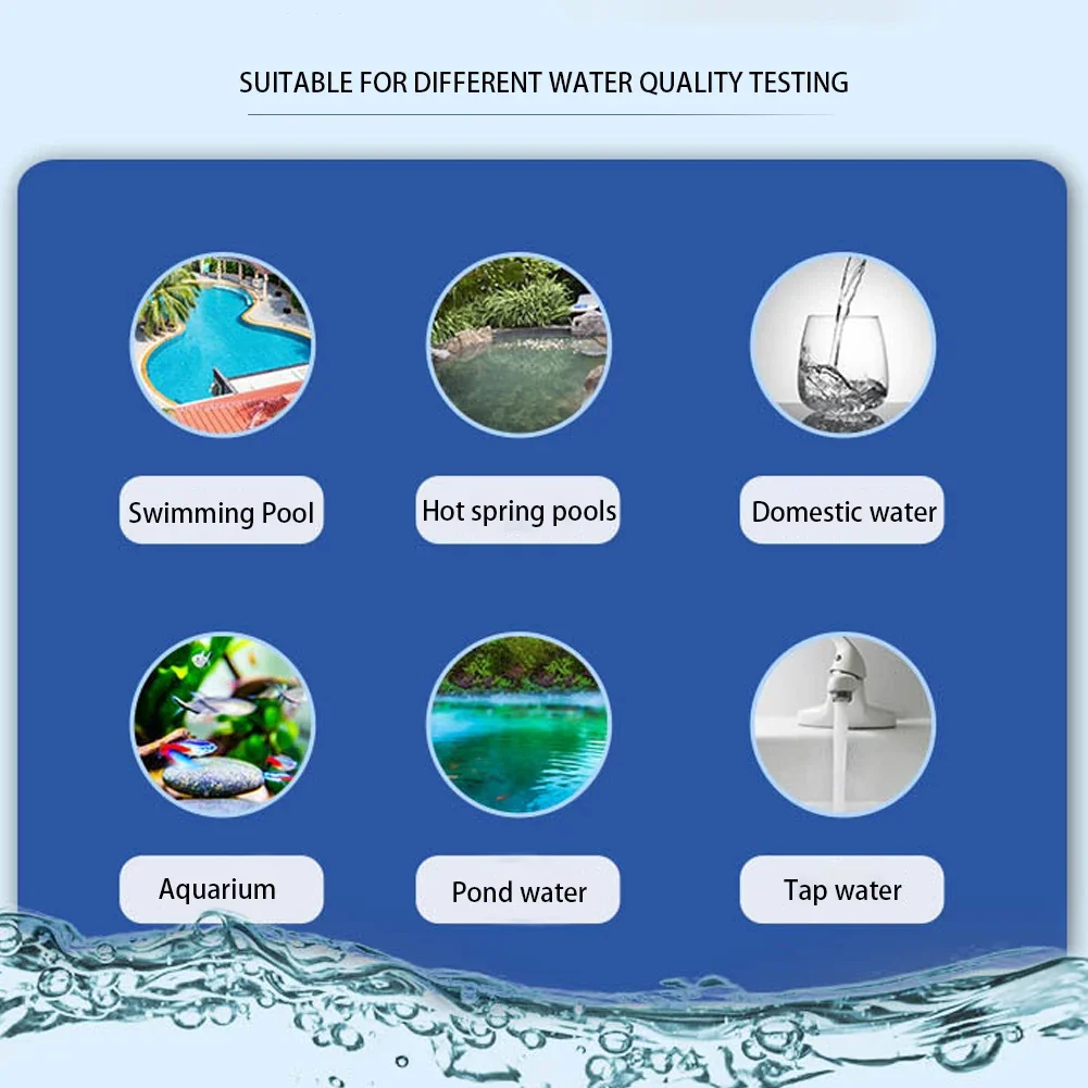 50pcs Test Strips Multipurpose 3-in-1 Residual Chlorine PH Value Alkalinity Test Strip Easy Detection for Pool Spa Aquarium