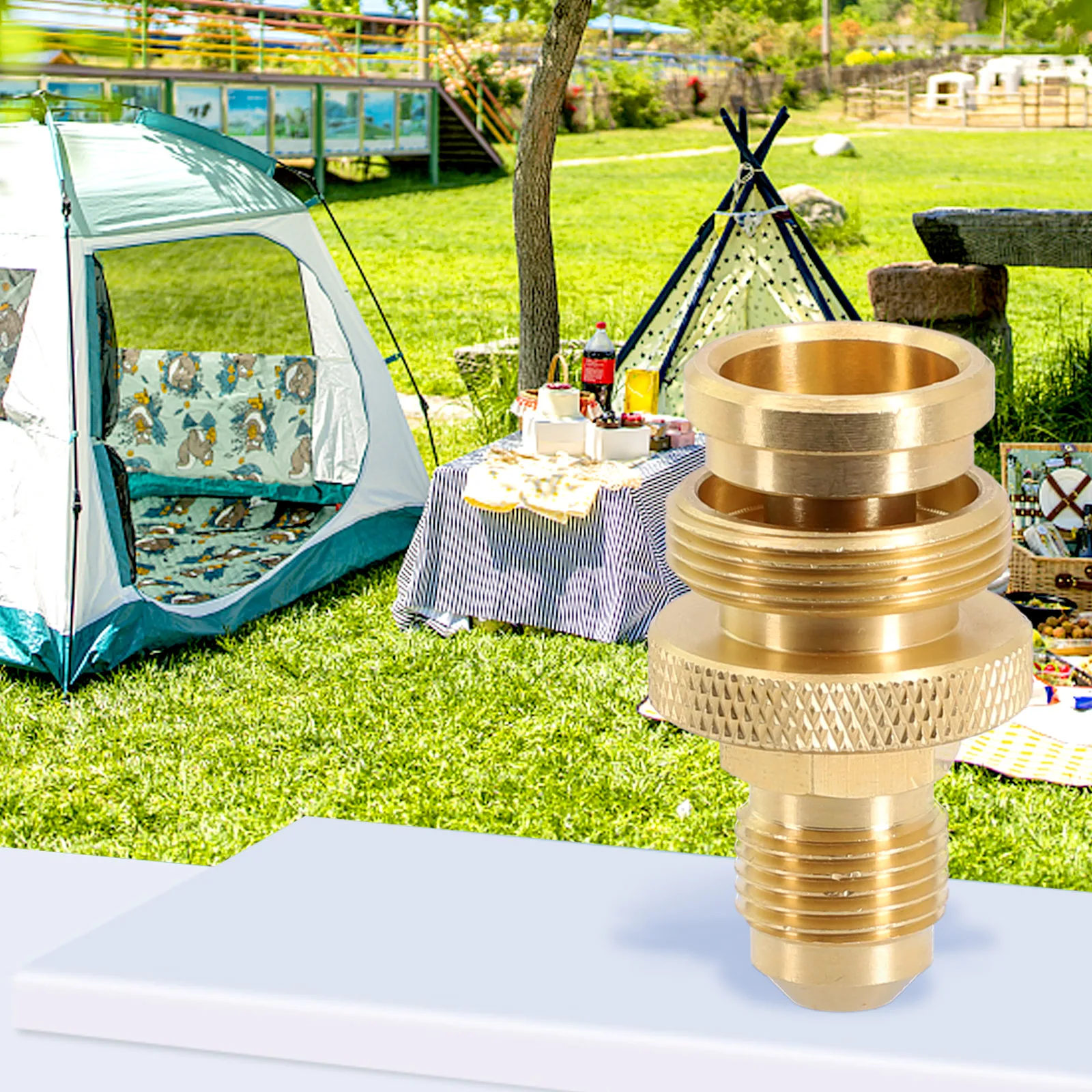 Flare Fitting Camping Grill Stufa Adattatore In Ottone Robusto E Durevole Ideale Per Accessori Per Serbatoi Di Gas Per Fornelli Per Barbecue