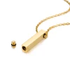 Stainless Steel Customized Text Geometry Vertical Cubic Bar Cremation Urn  For Memorial Ash Keepsake JewelryPendant Necklace 4