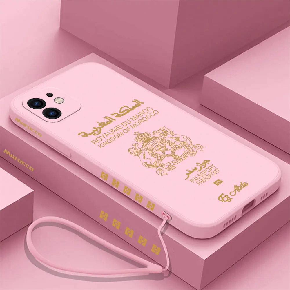 thumbnail image 1 of Funda de teléfono con pasaporte de Marruecos para Samsung Galaxy S24 S23 S22 S21 S20 Ultra FE S10 4G S9 S10E Note 20 10 9 Plus con funda con cordón, 1 of 5